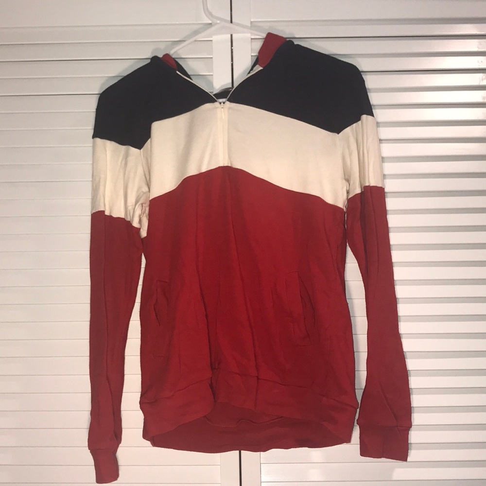 Red, White, and Blue Brandy Melville Quarter Zip